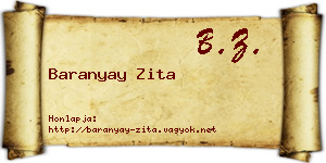 Baranyay Zita névjegykártya
