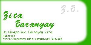 zita baranyay business card